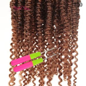 14 inch 24Roten bom Kinky Twist Hair Extensions Passion Twisted Black Marley Synthetic Fluffy Spring Twist Crochet Vlechten Nubian Twist Hair Extensions