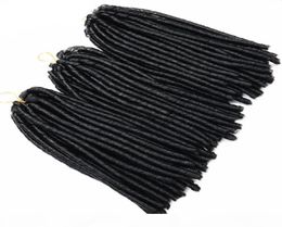 14 pulgadas 70 g / paquete Trenzas de ganchillo Extensión de cabello trenzado sintético Peinados afro Suave Dreadlock Marrón Negro Grueso Full7359786