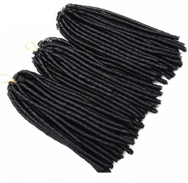 14 pouces 70g / paquet Crochet Tresses Extension de cheveux de tressage synthétique Afro Coiffures Doux Dreadlock Brun Noir Épais Full5621408