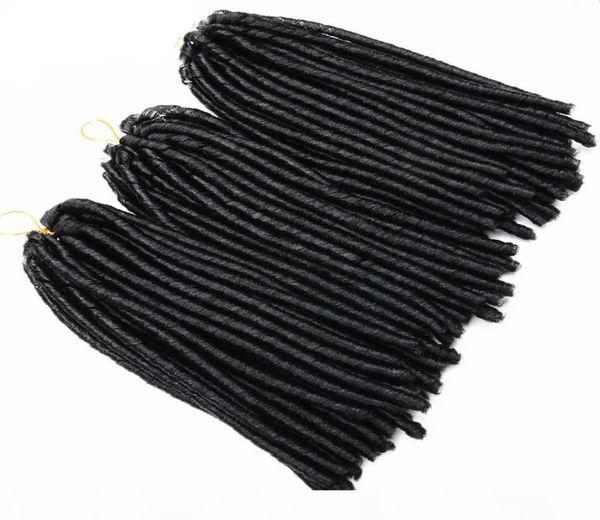 14 pulgadas 70 g / paquete Trenzas de ganchillo Extensión de cabello trenzado sintético Peinados afro Suave Dreadlock Marrón Negro Grueso Full2156177