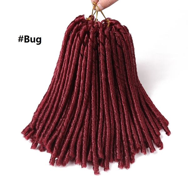 14 pulgadas Crochet Dreadlocks Peinados Sintético Dreadlock Pelos Extensiones Ombre Trenzado Cabello Corto Crochet Trenza Fibra de alta temperatura