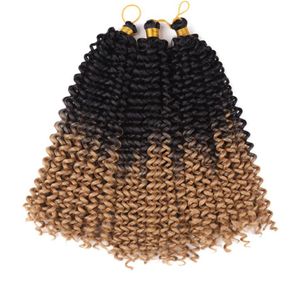 14 pulgadas Cabello rizado Olada de agua Piel de crochet Extensiones Croe Trenzamiento sintético Cabello a granel 15Strandspack 100gchet Braids OMBR2335578