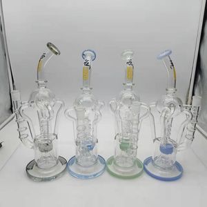 14 pouces verre Bong tabac narguilé percolateur 4 couleurs tuyau d'eau 14mm Joint femelle avec bol