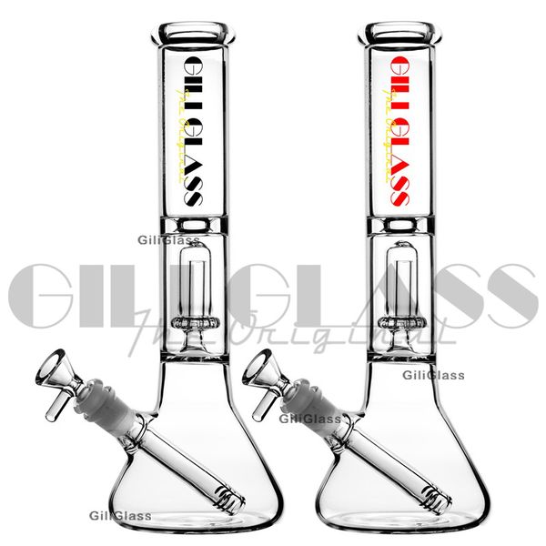 12 pulgadas Vaso de precipitados Bong dab rig Tubería de agua embriagadora Cenicero Vidrio grueso Bong Colector de hielo Plataformas petrolíferas Burbuja Zob Hitman con cuenco Cachimbas