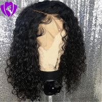 14 pouces courte perruque Afro Kinky Curly naturelle synthétique avant de lacet perruques pour les femmes noir / brun / bordeaux Couleur cheveux résistant à la chaleur