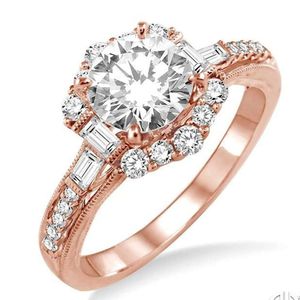 14K/18K Rose Gold veel sprankelende diamanten ring sieraden ronde gesneden sierlijke lab diamantring