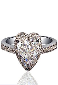 14K AU585 Witgoud vrouwen Ring Diamonds 1 2 3 4 5 karaat hart bruiloft feest verloving jubileum ring trendy 2208161147771