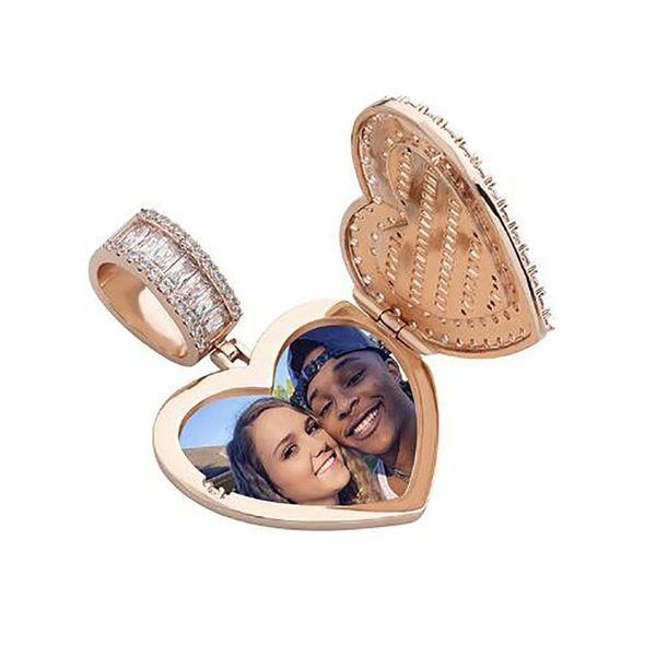Collier avec pendentif en forme de cœur d'amour glacé 14K, sur mesure, avec chaîne en corde M, couleur or, Zircon, bijoux hip hop, livraison directe