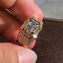 14K goud 3 karaat diamanten ring voor mannen Rock 14k gouden sieraden Anillo Esmaltado zilver 925 sieraden Bague Diamant Bizuteria ringen 240221