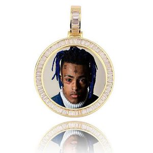 14K Gold Custom Made Memory Picture Po Hanger Iced met 18 20 24 Touw Ketting Ketting Zirkoon Bling Mens Hip h2589