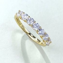 Anillo de diamante de moissanita de oro de 14 quilates, Plata de Ley 925 auténtica, anillos de boda para fiesta, joyería de compromiso para hombres y mujeres