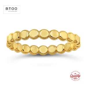14K Gold Filled 18mm Plat Perlé Bague Boho Minimaliste Knuckle Ring Bijoux En Or Anillos Mujer Or Accessoires Anneaux pour Femmes 240119