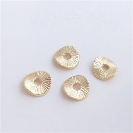 Entretoises de feuilles de lotus rempli de 14 carats, joint de support de fleur de grain en bois brossé incurvé, bijoux bricolage, bracelet, accessoires perlés