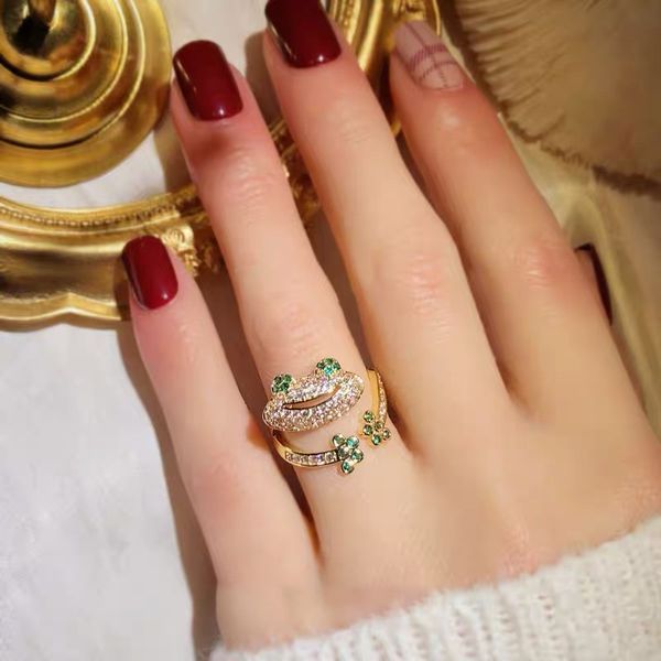 14K Gold Frog Finger RingParty Bagues de mariage pour les femmes Promesse de mariée Bijoux de fiançailles