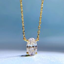 14K Gold Lab Diamond Pendant Real 925 Sterling Silver Party Wedding Hangers ketting voor vrouwelijke mannen Verjaardagshouders sieraden