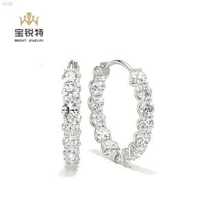 14k Gold Lab Diamond Stud Oorbellen aangepaste volledige hoepel sieraden dames