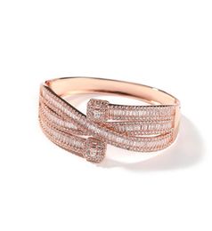 14K Gold Men Dames Kubieke Zirkonia Diamant Cluster Baguette armband Bracelet Opening Grootte Hiphop -sieraden5513656