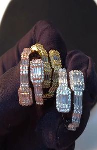 14k gouden mannen dames kubieke zirkonia diamanten ring stokbrood vierkante stenen ring rosegold zilveren kleur hiphop sieraden179666444
