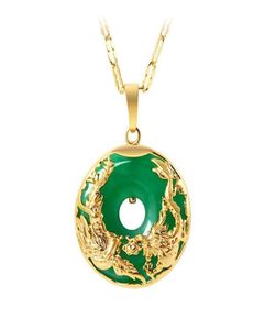 14K Gouden Ketting Smaragd Hangers voor Vrouwelijke Luxe Colgante De 925 Mujer Groene Jade Smaragd Hanger Topaas Edelsteen Kettingen CX21818987