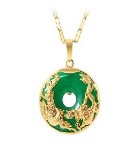 Collier en or 14K Pendants émeraude pour femelles Colgante de luxe de 925 Mujer Green Jade Emerald Pendant Topaz Gemstone Colliers CX27881291