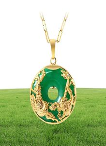 14K Gouden ketting Emerald Hangers voor vrouwelijke luxe Colgante de 925 Mujer Green Jade Emerald hanger topaz edelsteen kettingen CX22307181