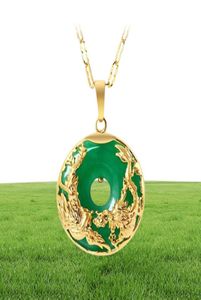 14K Gouden ketting Emerald Hangers voor vrouwelijke luxe Colgante de 925 Mujer Green Jade Emerald hanger topaz edelsteen kettingen CX22842060