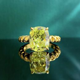 Anillo de diamante de peridoto de oro de 14 quilates 100% Plata de Ley 925 auténtica anillos de boda para fiesta para mujer regalo de joyería de compromiso nupcial