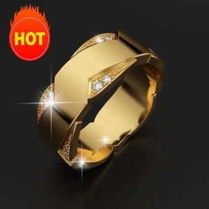 Bagues en or 14K pour homme, promesse d'amour, marié, mariage, bijoux de luxe, bagues de fiançailles en diamant, bague pour hommes 240109