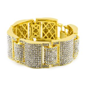 Bracelet Hip Hop en or 14 carats avec diamant simulé glacé pour homme224v230r