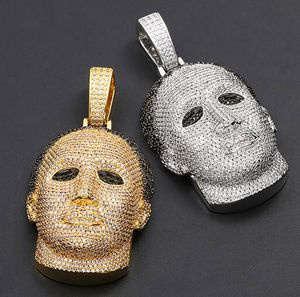 14K Glacé Or Personnalisé Michael Myers Pendentif CZ Grande Taille Solide Caractère Pendentifs Hiphop Bijoux Noël Saint Valentin cadeau