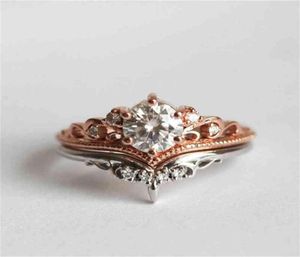 14K Rose Gold Crown Diamond set Engagement Anillos peridot wo Bizuteria voor Vrouwen topaas 925 Ring fijne sieraden Edelsteen7161939