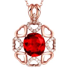 Collier avec pendentif en cristal transparent plaqué or rose 14 carats avec pierre de naissance creuse florale, collier délicat au quotidien pour femme, bijoux personnalisés minimalistes