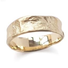 14k vaste gouden organische matte gouden trouwring gehamerde ring sieraden gehamerde ringen voor mannen