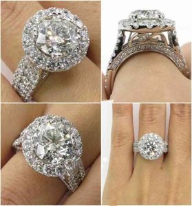 14K Witgouden Diamanten Ringen Sieraden voor Vrouwen Bizuteria Anillos Bague Ring diamant 2 karaat topaas Diamanten ring anel jewellery1036092