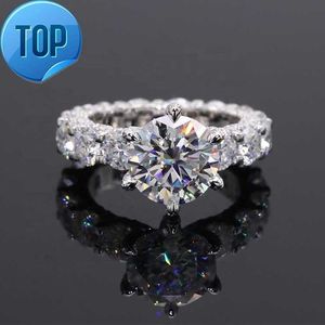 14K witgouden trouwring 3 karaat Moissanite diamanten ring met GRA-certificaat