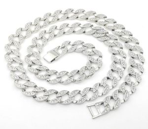 14K blanc massif fin fini finition glacée à la chaîne miami cubaine liaison micro pave laboratoire collier diamant long 30 pouces 15 mm de large8689874