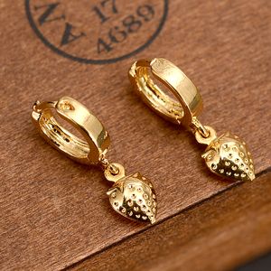 Boucles d'oreilles en forme de cœur rempli d'or fin jaune 14 carats pour femmes/filles, bijoux tendance d'amour pour cadeau africain/arabe/moyen-orient méticuleux