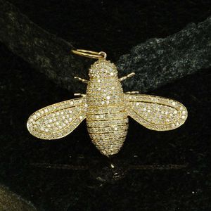 14K Geel Gold Bee Insect Diamond Handgemaakte hangende sieradenfabrikant