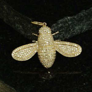 14K geelgouden bijeninsect diamanten handgemaakte hanger sieradenfabrikant