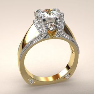 14K Geel Goud Diamond Crown Ring Separation Engagement Anillos Debague Etoile Bizuteria Ringen voor Dames Jade Sieraden Gemstone Y19052401