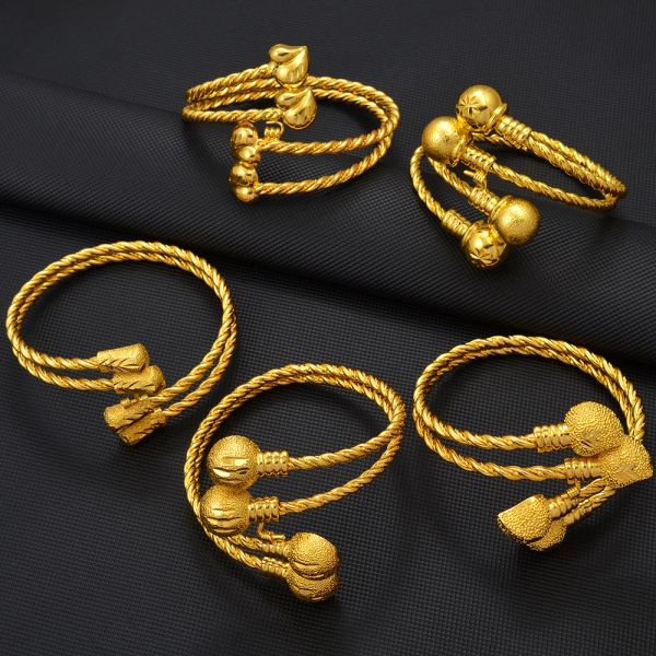 Bracelet éthiopien en or jaune 14 carats pour femmes, bijoux arabes de dubaï, accessoires africains, nouveau