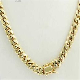 14K geel goud vul heren Miami Cubaanse ketting ketting gepolijst 22 12 00mm258q