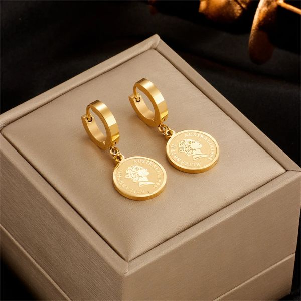 Boucles d'oreilles rondes en or jaune 14 carats pour femmes, bijoux de fête, cadeaux de fête pour filles