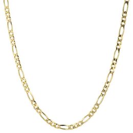 Massive 2 mm dünne Damen-Figaro-Kettenglieder-Halskette aus 14 Karat Gelbgold, 18 278q