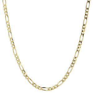 14K Geel Gouden Solid 2mm dunne dames Figaro -kettingschakel Ketting 18 309V