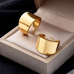 Boucles d'oreilles en or jaune 14 carats pour femmes, haute qualité, 2 couleurs, antirouille, bijoux de fête pour filles, cadeau