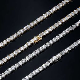 Chaîne de Tennis ronde d-f vvs-vs créée en or 14kgold, bijoux en diamant Hpht de 2.3 à 4.2mm, Bracelet de Tennis en diamant Cvd cultivé en laboratoire