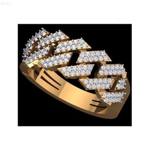 14kt geel goud Iced Out Hip Hop Rings Diamond Ring voor heren en dames met aangepaste ontwerp en grootte