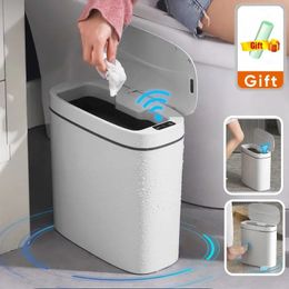 14L Smart Trash Can Automatic Motion Sensor afval met deksel elektrisch waterdicht n kleine vuilnisbak voor keukenkantoor 240408