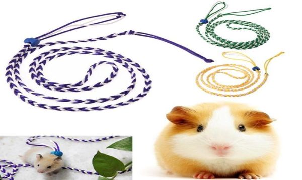 14m Hamster animal Rat souris harnais Cage laisse Traction réglable corde marche plier corde couleur bouton laisse fournitures pour animaux de compagnie 7400169